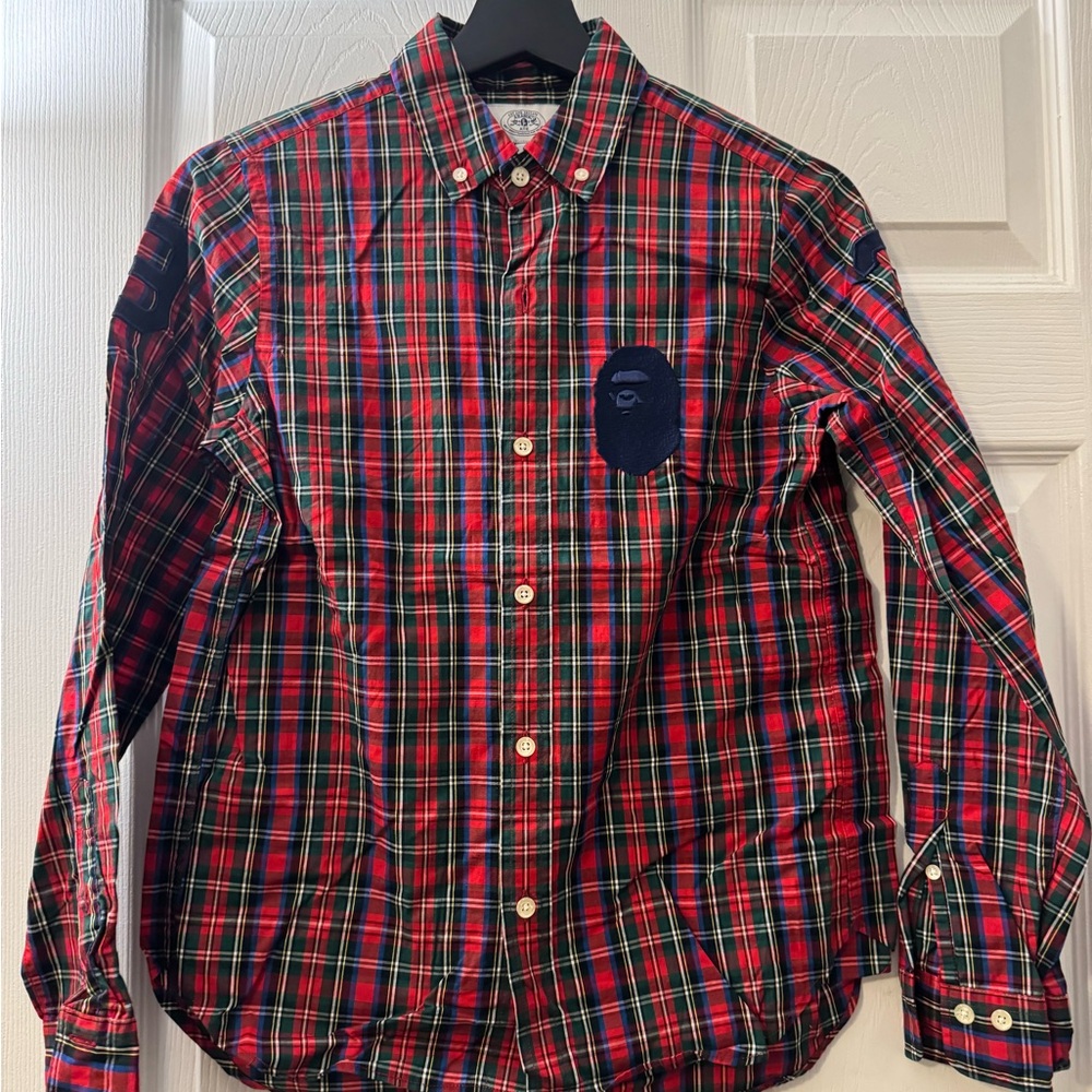 Authentic Bathing Ape Women XS Button up Plaid Shirt